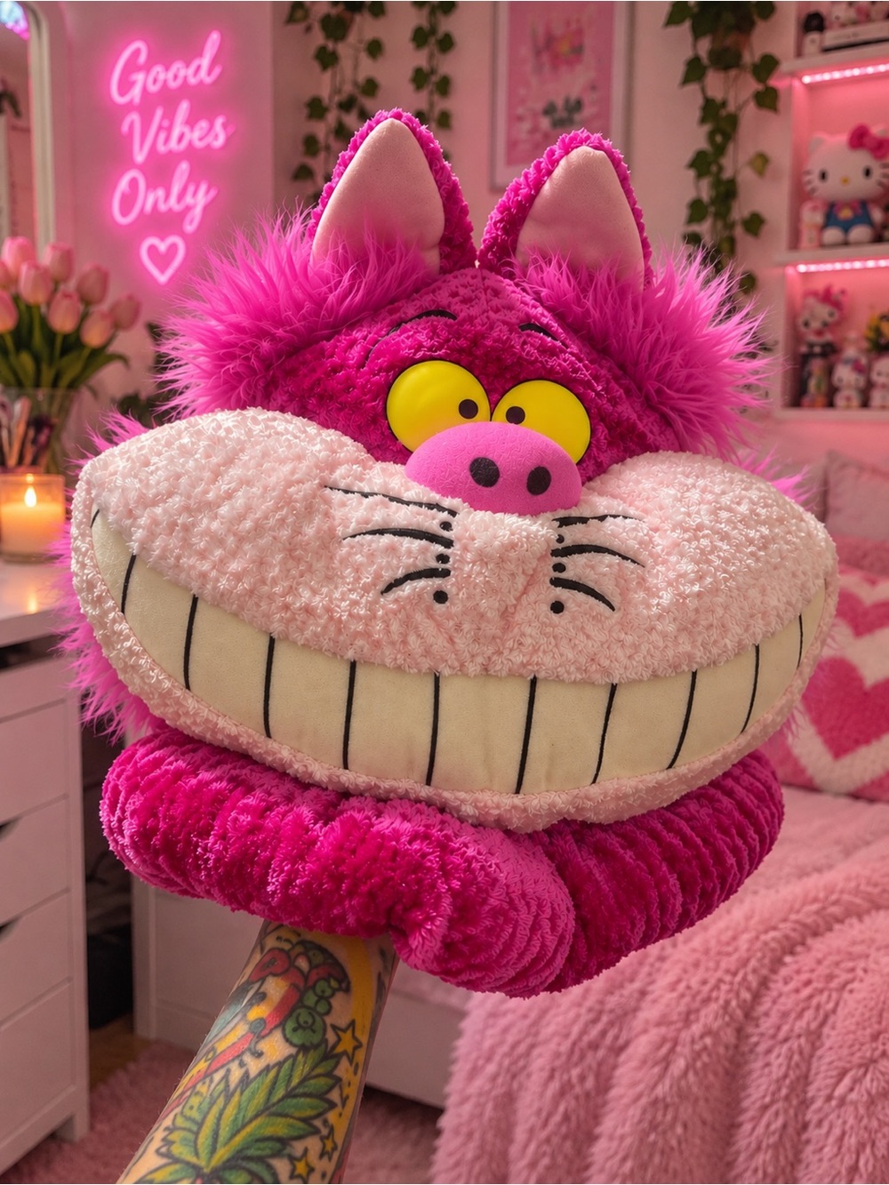Disneyland Cheshire Cat Hat Alice in Wonderland Costume Halloween early 2000s